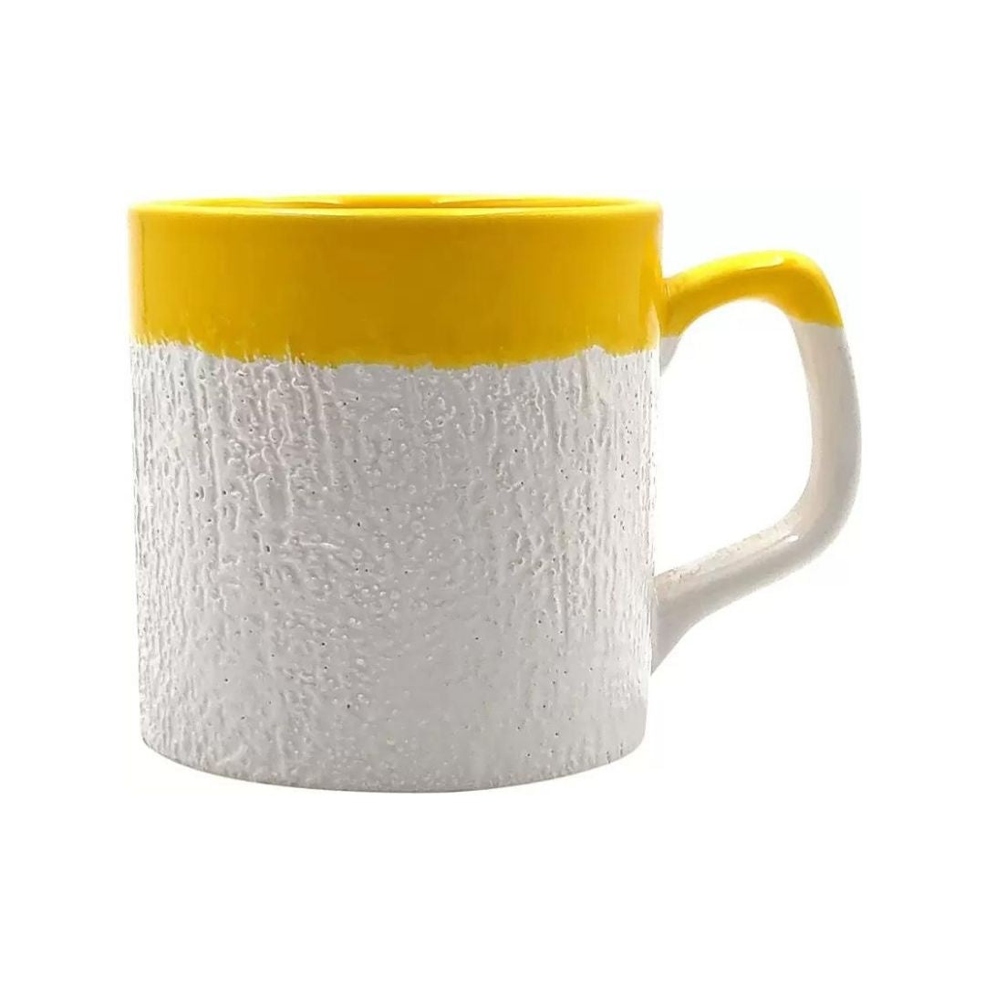 Yellow Love Ceramic Tea & Coffee Cups - (Pack of 6) 150ml