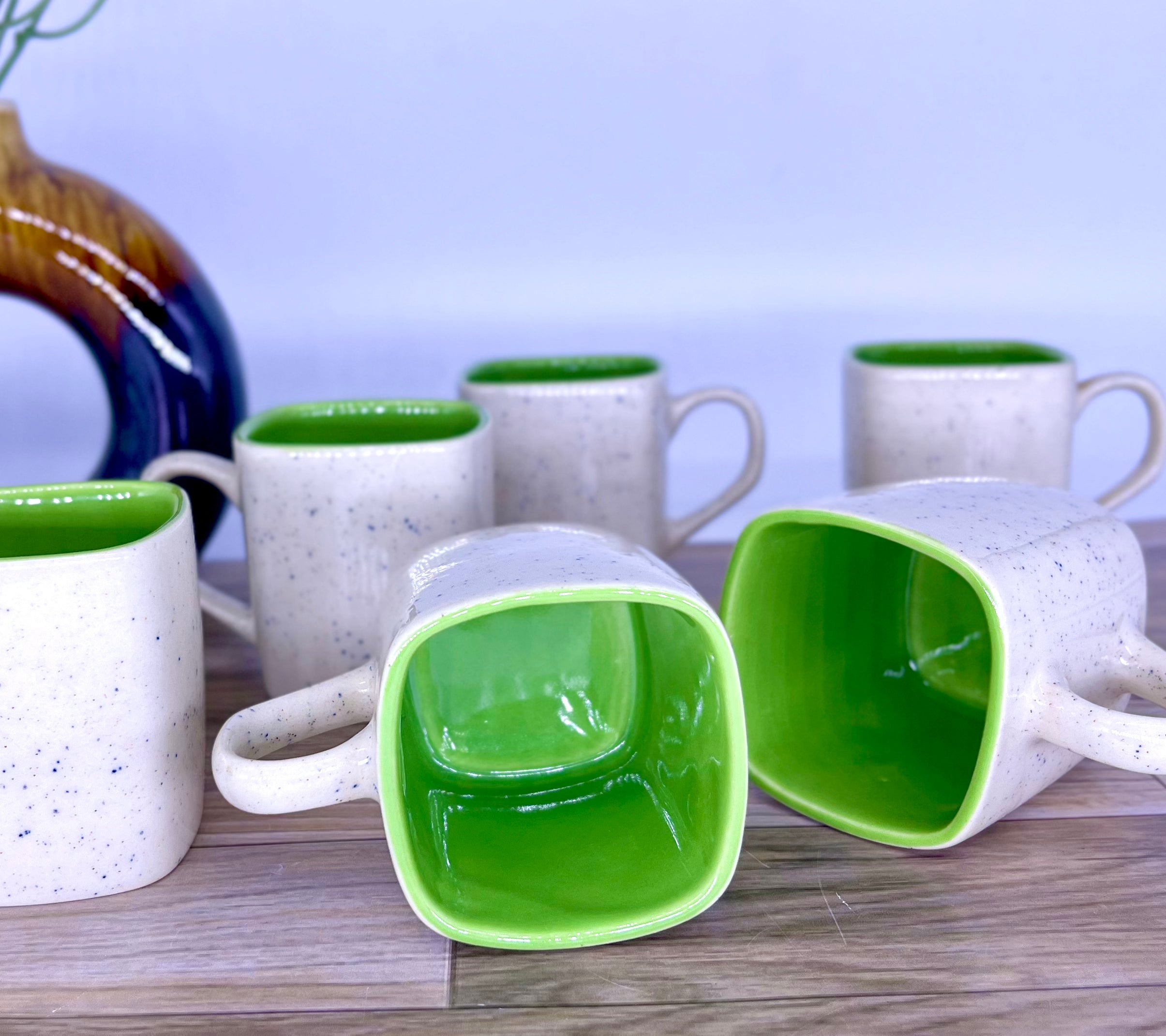 Sprinkle Series Ceramic Tea & Coffee Cups - (Pack of 6) 150ml