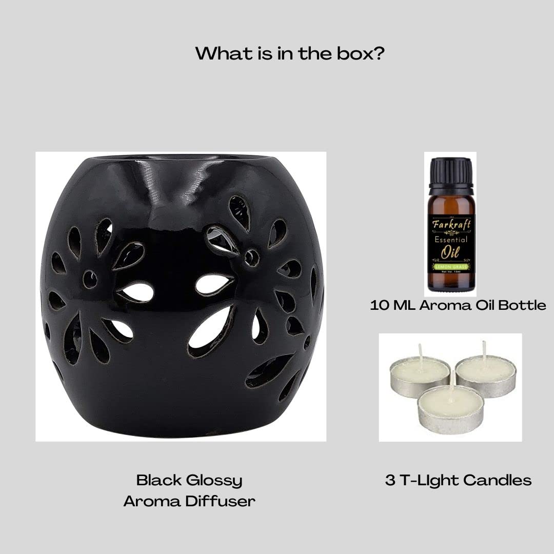 Aroma Diffuser or Oil Burner with 4 Tea light Candle | Fragrance : Lemongrass
