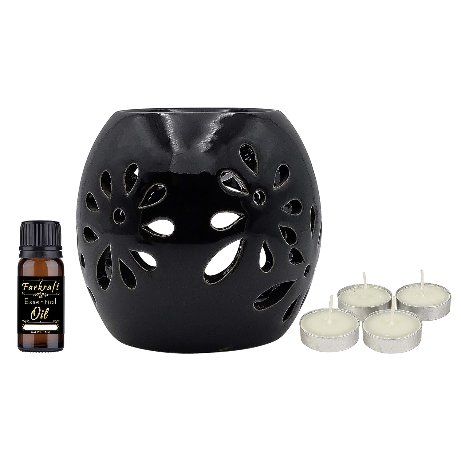 Aroma Diffuser or Oil Burner with 4 Tea light Candle | Fragrance : Lemongrass