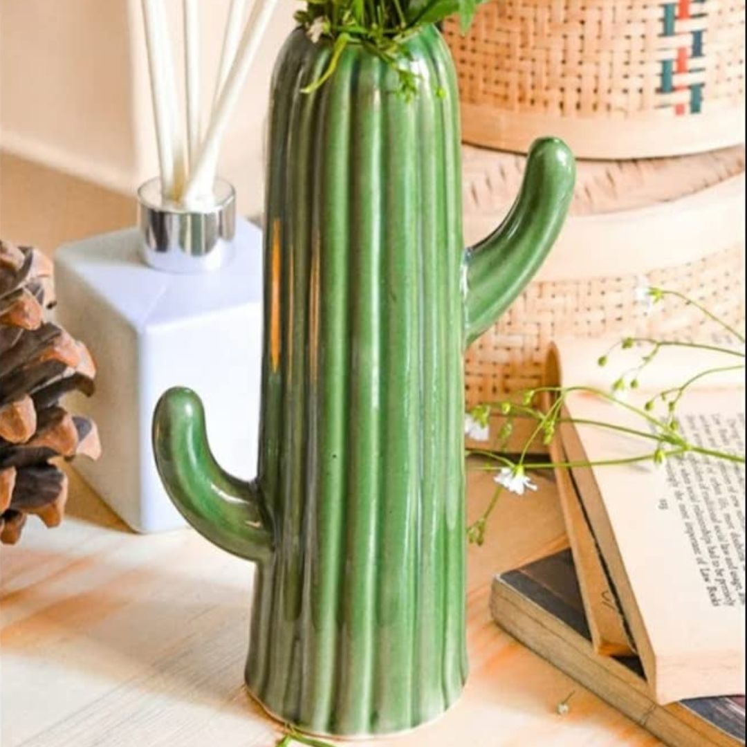 cactus shaped vase ceramic